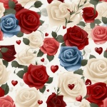 Hearts and Roses Seamless