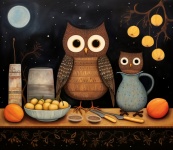 Whimsical Autumn Owl