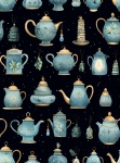 Blue Pots Seamless Pattern