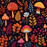 Autumn doodle seamless pattern