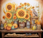 Autumn Sunflower Workbench