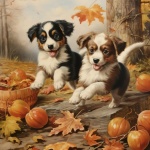 Happy Autumn Puppy dog