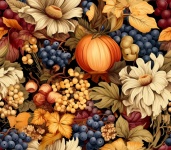 Fall harvest seamless pattern