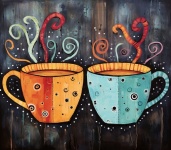 Whimsical Pair of Hot Beverages