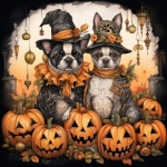 Halloween French Bulldog Art