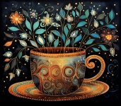 Grillige koffie kalender kunst