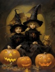 Girls In Witch Costume