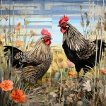 Chicken rooster calendar art