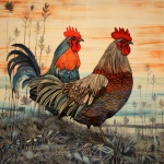 Chicken rooster calendar art