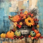 Autumn floral arrangement art