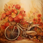 秋季碎花自行车