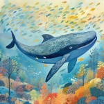 Иллюстрация цифрового искусства кита