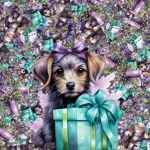Purple Dog Christmas Collage