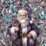 Purple Santa Christmas Collage