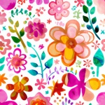 Doodle Watercolor Flowers