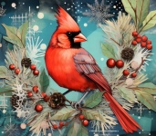 Cardinal rouge de Noël
