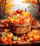 Autumn Basket of Gourds