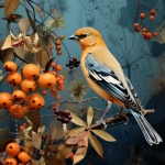 Ilustração de pássaro outono de mídia mi