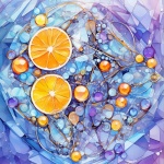 Orange slices mosaic digital art
