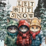 Winter Cats in Snow