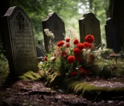 Lápidas en el cementerio fotografía
