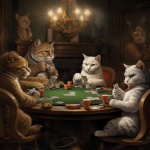 Katter som spelar pokerkonst