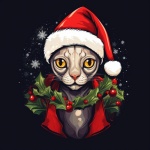 Gato esfinge navideño