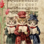 Gatos cantando canções de Natal