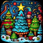 Christmas Tree Doodle Art