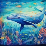 Whale Underwater Calendar Art
