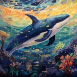 Whale Underwater Calendar Art