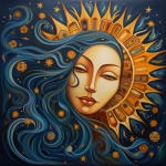 Arte digital de mujer rayo de sol