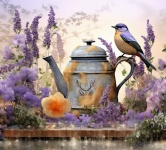 Arte de calendário de pássaros de jardin