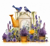 Arte de calendário de pássaros de jardin