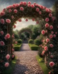 Rose Arch Flowers Blossoms Garden