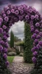 Rose arch flowers blossoms garden