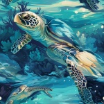 Sea Turtle Seamless Pattern
