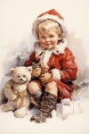 Tarjeta de Navidad infantil vintage