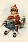 Cartão de Natal infantil vintage