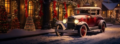 Vintage Christmas car
