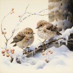 Arte degli uccelli invernali