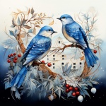 Arte do calendário de pássaros de invern
