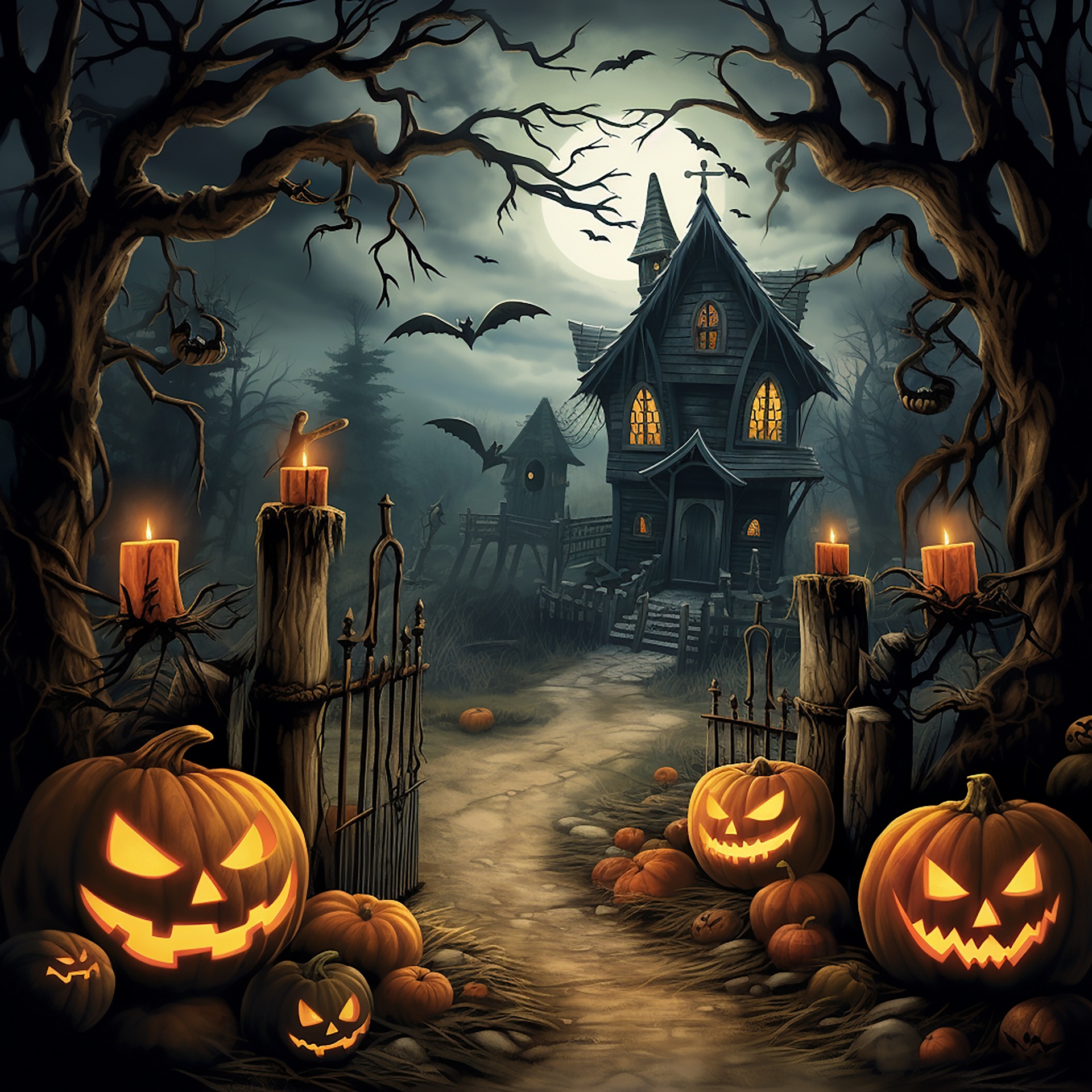 Halloween House Outside Free Stock Photo - Public Domain Pictures