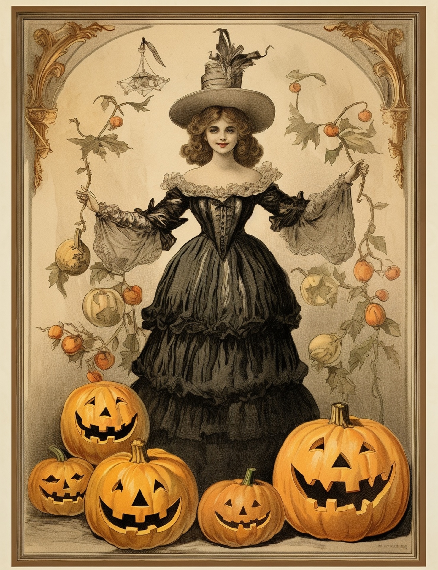 Vintage Halloween Woman Free Stock Photo - Public Domain Pictures