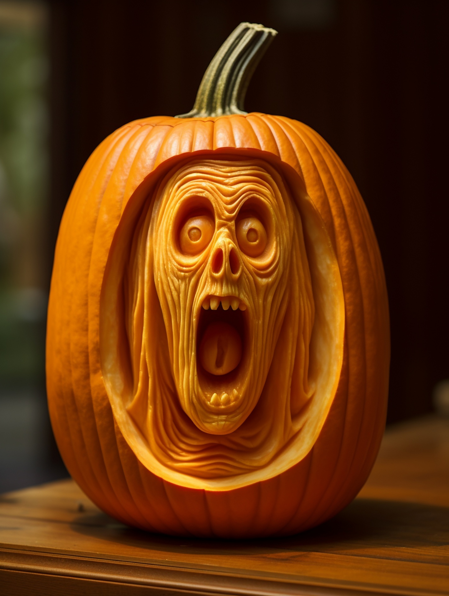Scream Carved In A Pumpkin Free Stock Photo - Public Domain Pictures