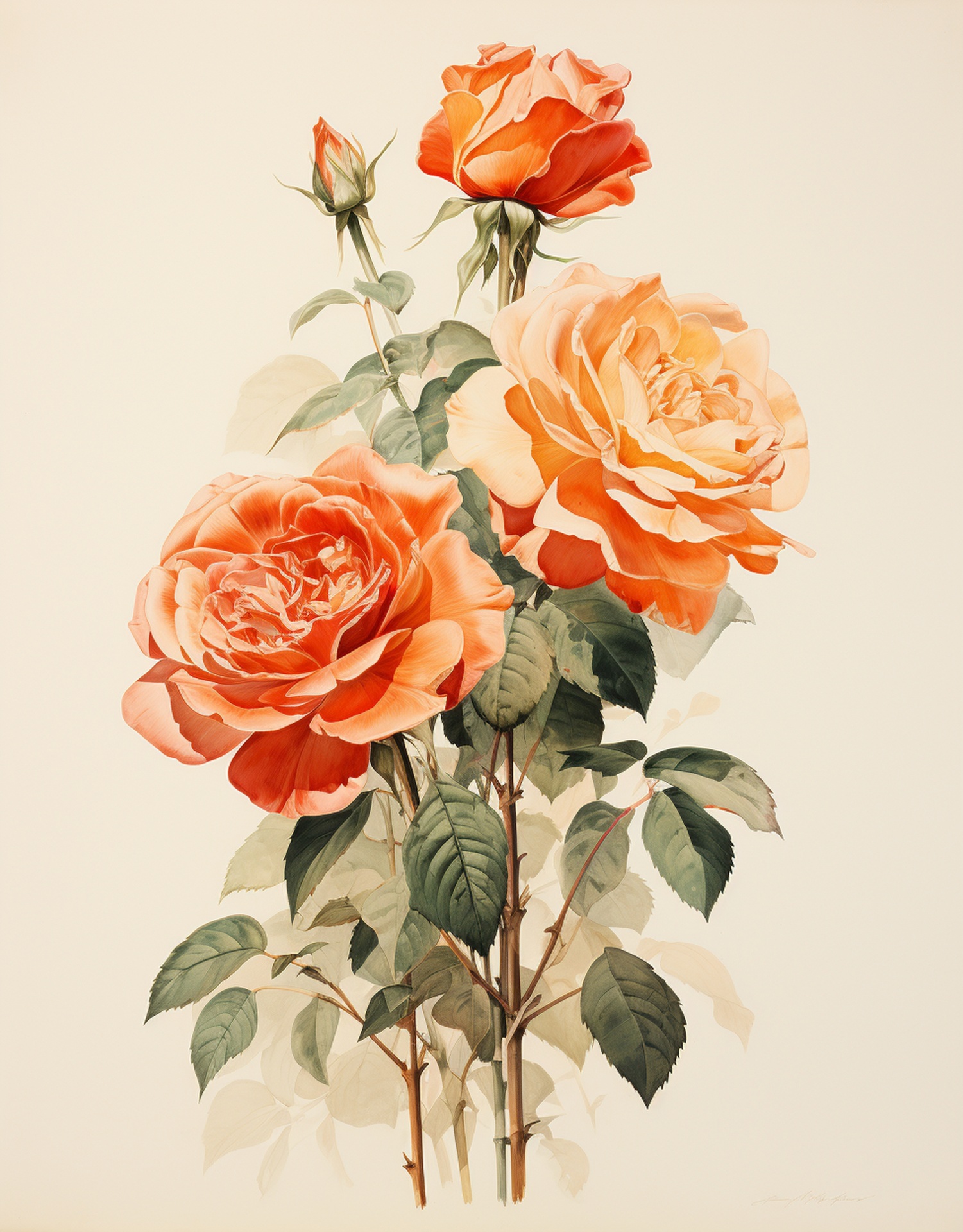 Vintage Roses Illustration Free Stock Photo - Public Domain Pictures