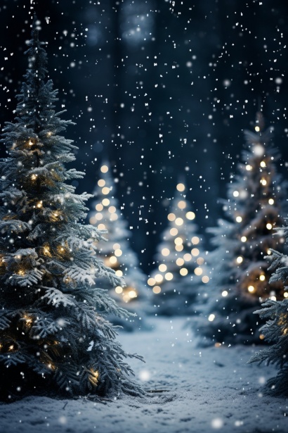 Christmas Tree In Snowfall Free Stock Photo - Public Domain Pictures