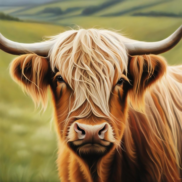 Хайлендская корова, акварель Бесплатная фотография - Public Domain Pictures