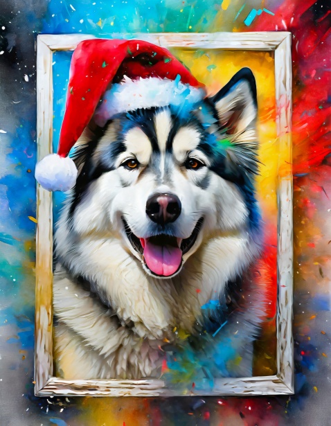 Dog, Alaskan Malamute, Christmas Day Free Stock Photo - Public Domain ...