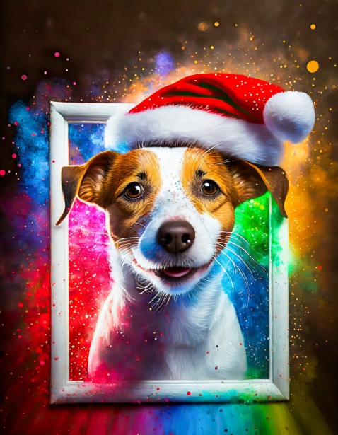 Dog, Jack Russel, Christmas Day Free Stock Photo - Public Domain Pictures